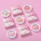 Pearly Blush Marble Pattern Face Makeup - Long-Lasting Brightening Blush and Highlight with High Pigment Contour