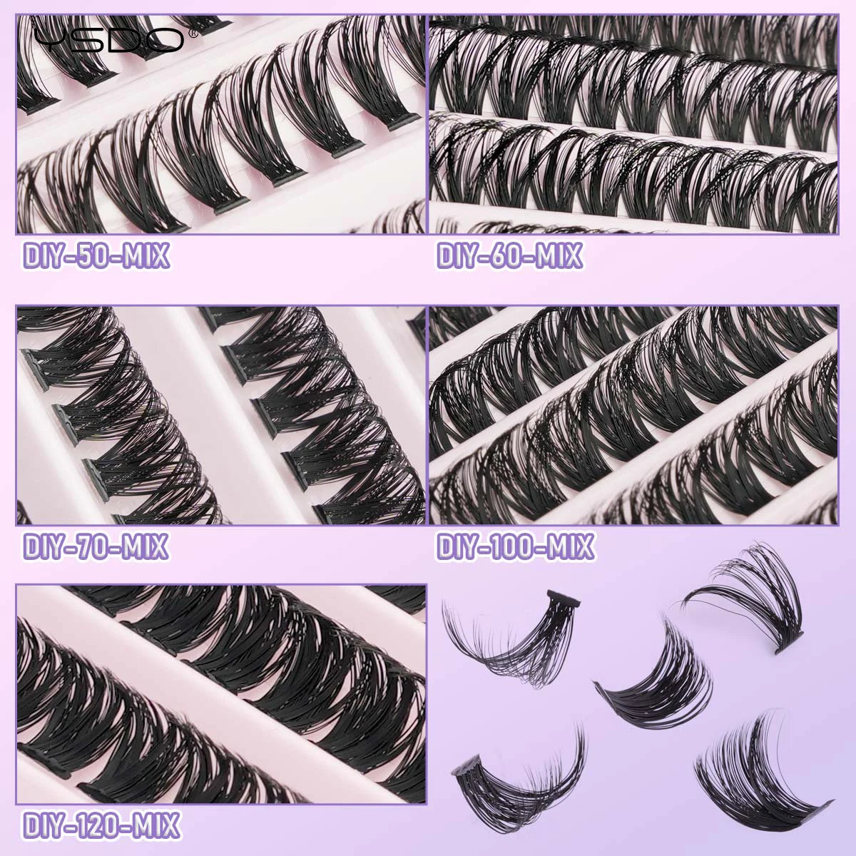 Transform Your Look with the 2-in-1 DIY Clusters Eyelash Extension Bond and Seal Kit - Natural Faux Mink Lashes Included!