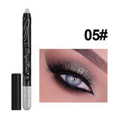 Metallic Purple Eyeshadow Pencil - Glitter Silkworm Liner Pen and Highlighter, Long-Lasting Gold and Blue Cream Eye Shadow Stick for Makeup Application