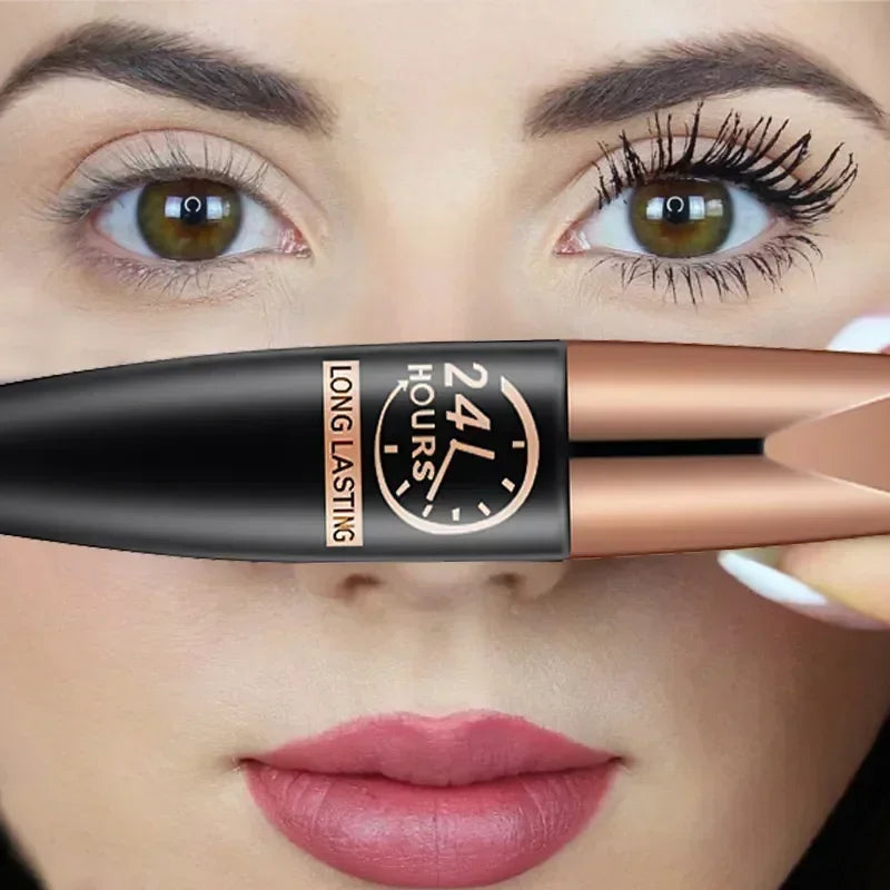 5D Waterproof Black Silk Fiber Mascara for Lengthening Eyelashes - Premium Female Makeup Cosmetic
