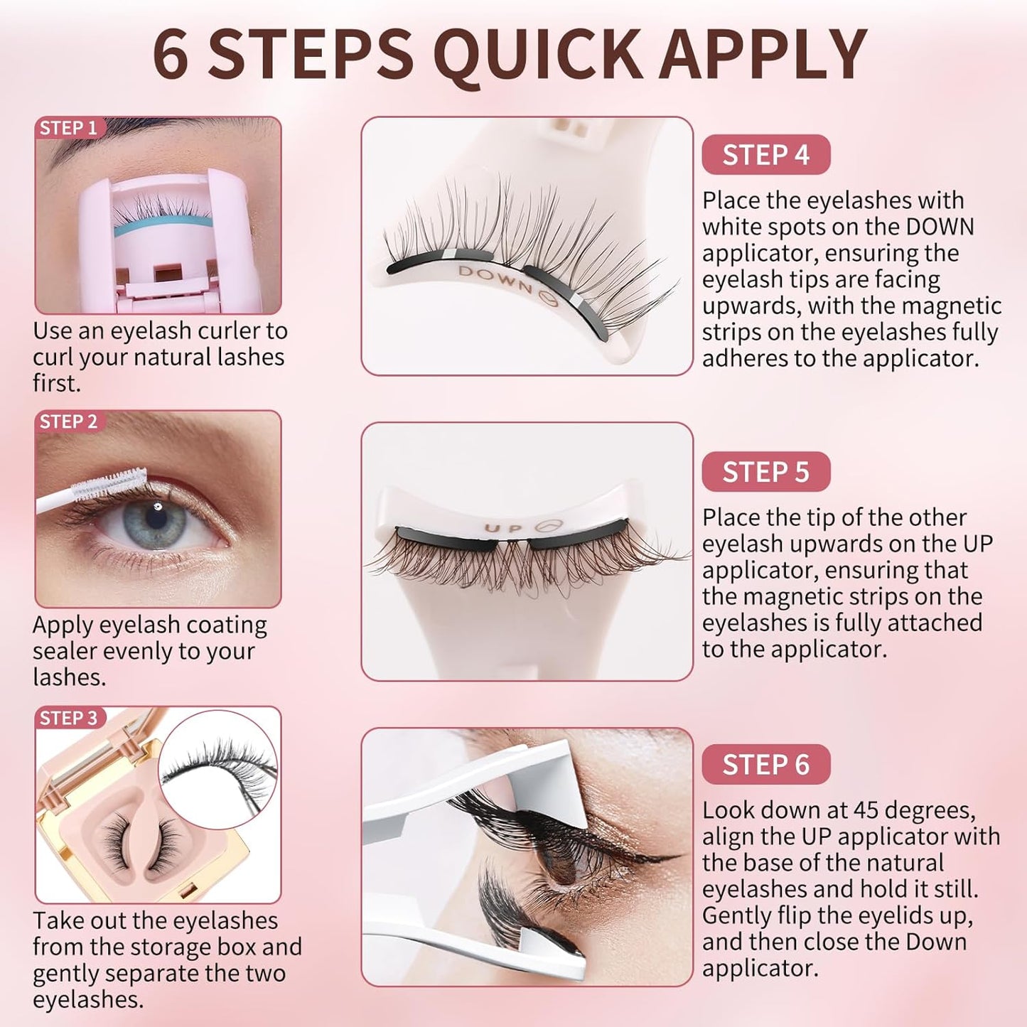 Effortless Beauty: Reusable Magnetic Eyelashes with Applicator for a Natural Look - No Glue, No Eyeliner, Just Stunning Lashes!