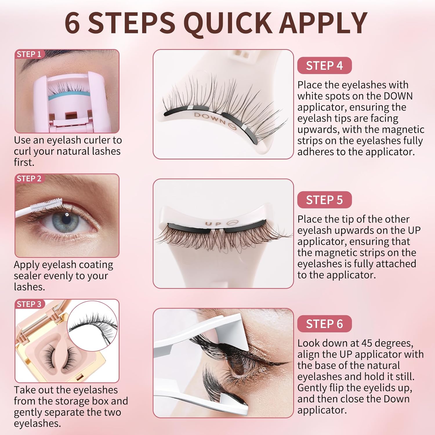 Effortless Beauty: Reusable Magnetic Eyelashes with Applicator for a Natural Look - No Glue, No Eyeliner, Just Stunning Lashes!