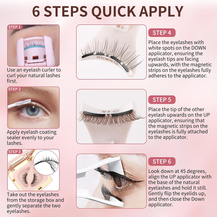 Effortless Beauty: Reusable Magnetic Eyelashes with Applicator for a Natural Look - No Glue, No Eyeliner, Just Stunning Lashes!