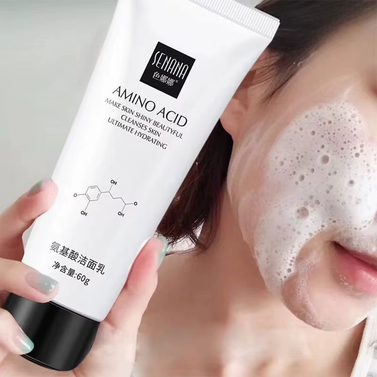 Amino Acid Facial Cleanser for Oil Control and Deep Cleansing - Gentle Moisturizing Foam Face Wash for All Skin Types, 60G