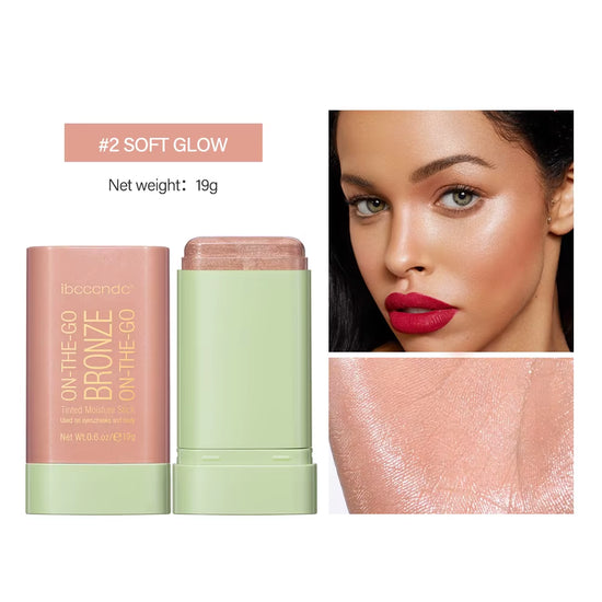 Professional Bronzer and Highlighter Stick for Contouring and Blushing - Peach Shade, Korean Cosmetic Powder