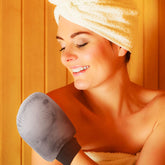 5 Pieces Self Tanning Mitt Applicator Kit, Includes Tanning Mitt, Exfoliating Glove, Mini Face Glove, Back Lotion Applicator, and Large Brush Makeup(Gray)
