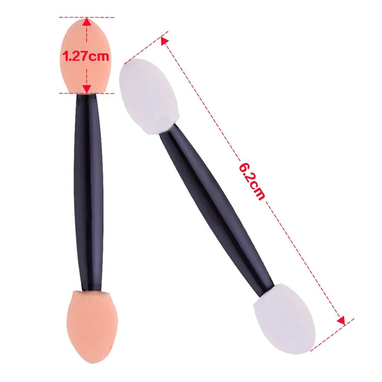100PCS Dual-Sided Disposable Eyeshadow Brushes - Nylon Makeup Applicator Sets and Kits