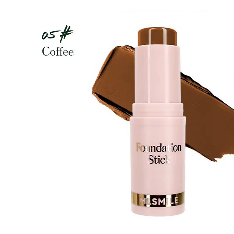 Full Coverage Facial Stick Foundation for Dark Skin - Long-Lasting Oil-Control Concealer Base Cream with Matte Natural Finish