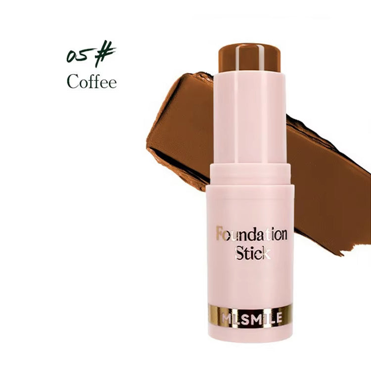 Full Coverage Facial Stick Foundation for Dark Skin - Long-Lasting Oil-Control Concealer Base Cream with Matte Natural Finish