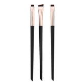 3-Piece Set of Precision Eyeliner and Eyebrow Brushes for Contouring and Makeup Application