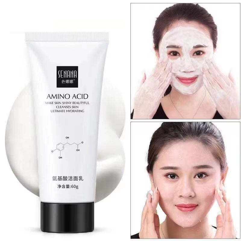 Amino Acid Facial Cleanser for Oil Control and Deep Cleansing - Gentle Moisturizing Foam Face Wash for All Skin Types, 60G