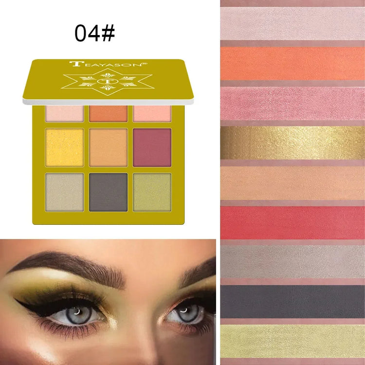 Nude Eyeshadow Palette - 9 Shades of Matte and Shimmer Pigmented Earth Tones