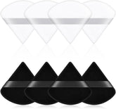 8 PCS Pure Cotton Soft Triangle Wedge Makeup Powder Puffs for Loose Mineral Body Powder, Cosmetic Foundation Sponge Tool (4 Black + 4 White)
