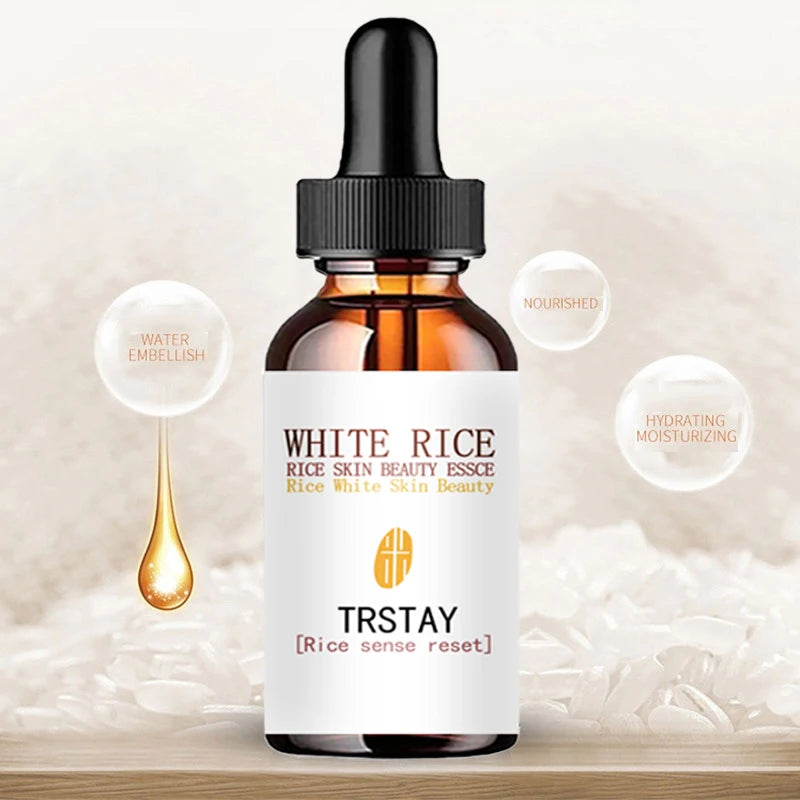 White Rice Whitening Serum and Moisturizing Cream for Pore Reduction, Brightening, Anti-Wrinkle, and Anti-Aging Skin Care Essence