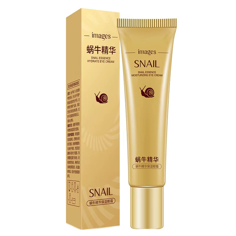 Snail Essence Eye Cream for Dark Circles, Puffiness, and Wrinkles - Moisturizing Anti-Aging Eye Gel
