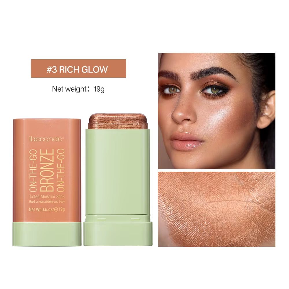 Professional Bronzer and Highlighter Stick for Contouring and Blushing - Peach Shade, Korean Cosmetic Powder