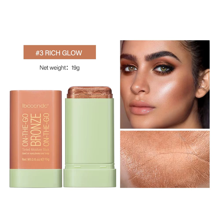 Professional Bronzer and Highlighter Stick for Contouring and Blushing - Peach Shade, Korean Cosmetic Powder