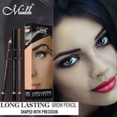 Waterproof Eyebrow Pencils - 2-Pack, Long Lasting with Double-Use Wooden Design for Permanent Makeup and Eyeliner Application
