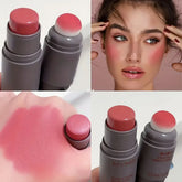 Double-Ended Blush Stick - Long-Lasting Matte Creamy Rouge in Expansive Natural Colors