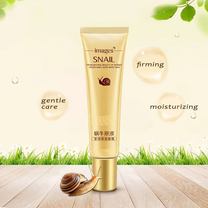 Snail Essence Eye Cream for Dark Circles, Puffiness, and Wrinkles - Moisturizing Anti-Aging Eye Gel