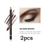 Waterproof Eyebrow Pencils - 2-Pack, Long Lasting with Double-Use Wooden Design for Permanent Makeup and Eyeliner Application