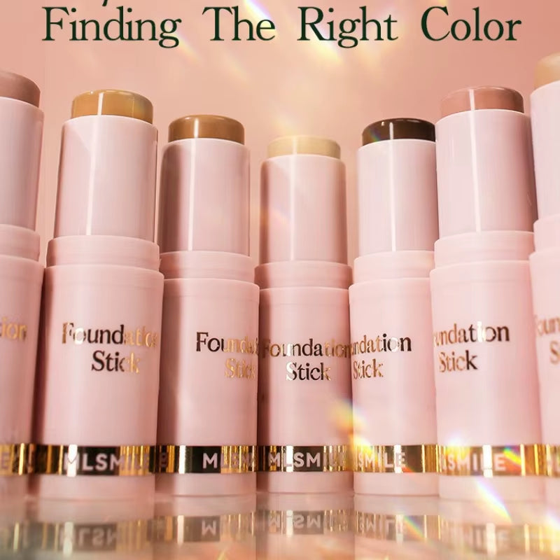Full Coverage Facial Stick Foundation for Dark Skin - Long-Lasting Oil-Control Concealer Base Cream with Matte Natural Finish