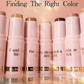 Full Coverage Facial Stick Foundation for Dark Skin - Long-Lasting Oil-Control Concealer Base Cream with Matte Natural Finish