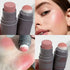 Double-Ended Blush Stick - Long-Lasting Matte Creamy Rouge in Expansive Natural Colors