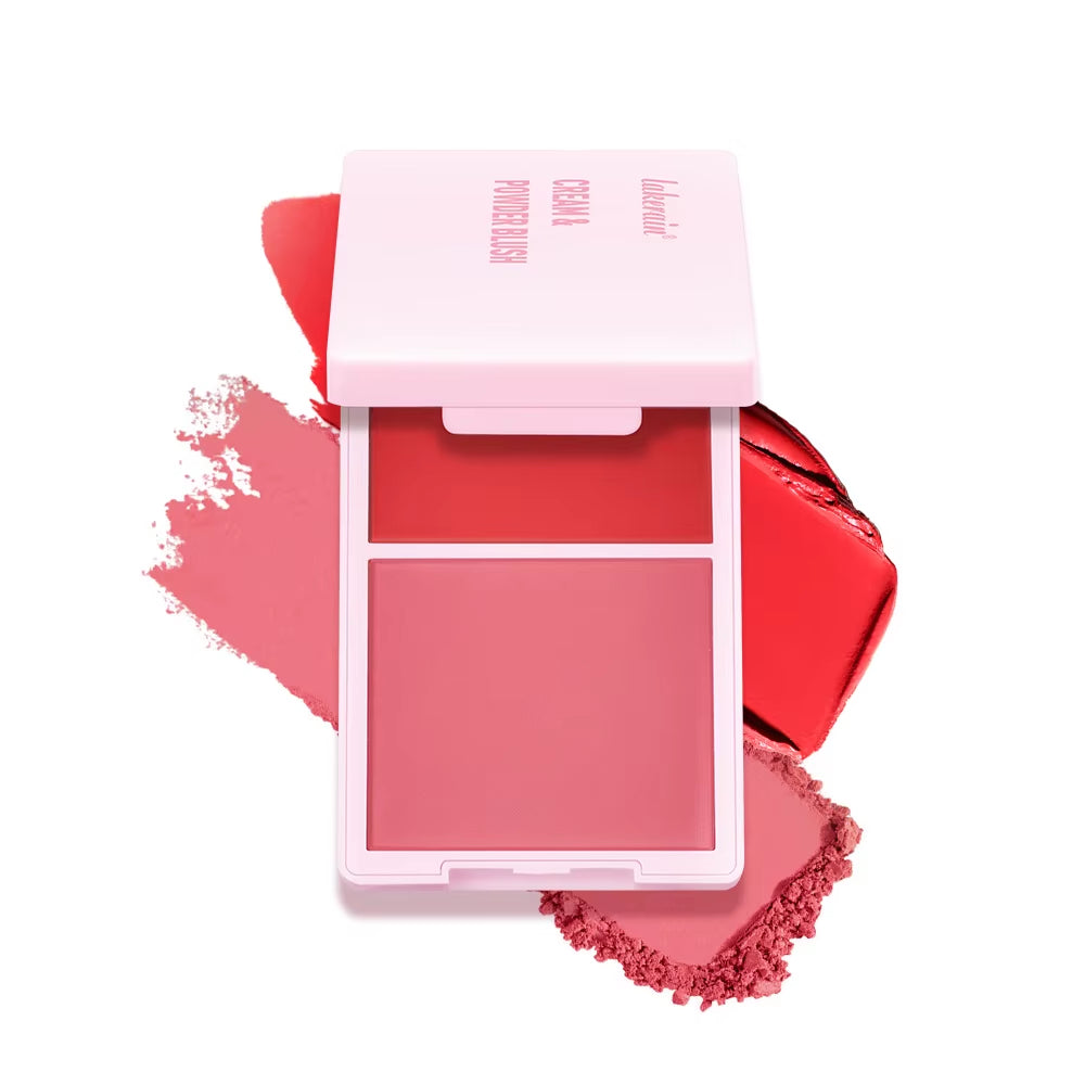 Juvia's Place Blush Duo - Cream Powder Matte Blush in Rose, Long-Lasting High Pigment Formula for a Natural Finish