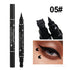 Black Seal Double-Ended Eyeliner Pen with Star Stamp - Long-Lasting Waterproof Winged Eye Makeup Cosmetics