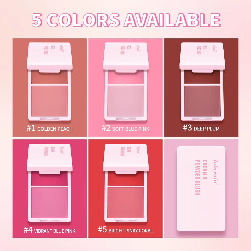 Juvia's Place Blush Duo - Cream Powder Matte Blush in Rose, Long-Lasting High Pigment Formula for a Natural Finish