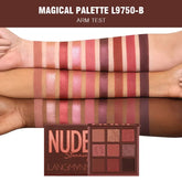 Nude Eyeshadow Palette - 9 Shades of Matte and Shimmer Pigmented Earth Tones