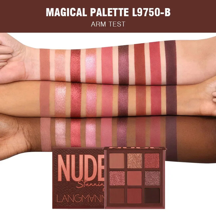 Nude Eyeshadow Palette - 9 Shades of Matte and Shimmer Pigmented Earth Tones