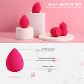 Professional Makeup Brushes Set 16PCS Pink Marble Handle Make up Brushes with 4Pcs Sponge Blenders Foundation Brushes Eyeshadow Concealer Contour Blush Brush Silicone Face Mask Brush Make up Tool