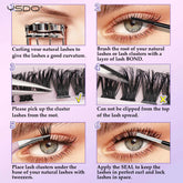 Transform Your Look with the 2-in-1 DIY Clusters Eyelash Extension Bond and Seal Kit - Natural Faux Mink Lashes Included!