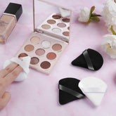 8 PCS Pure Cotton Soft Triangle Wedge Makeup Powder Puffs for Loose Mineral Body Powder, Cosmetic Foundation Sponge Tool (4 Black + 4 White)