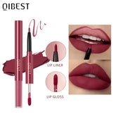 Transform Your Look with Our Double-End Waterproof Lip Gloss and Lipstick Pencil Set – Long Lasting Matte Lip Liner Available in 6 Stunning Colors!