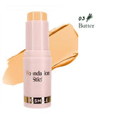 Full Coverage Facial Stick Foundation for Dark Skin - Long-Lasting Oil-Control Concealer Base Cream with Matte Natural Finish