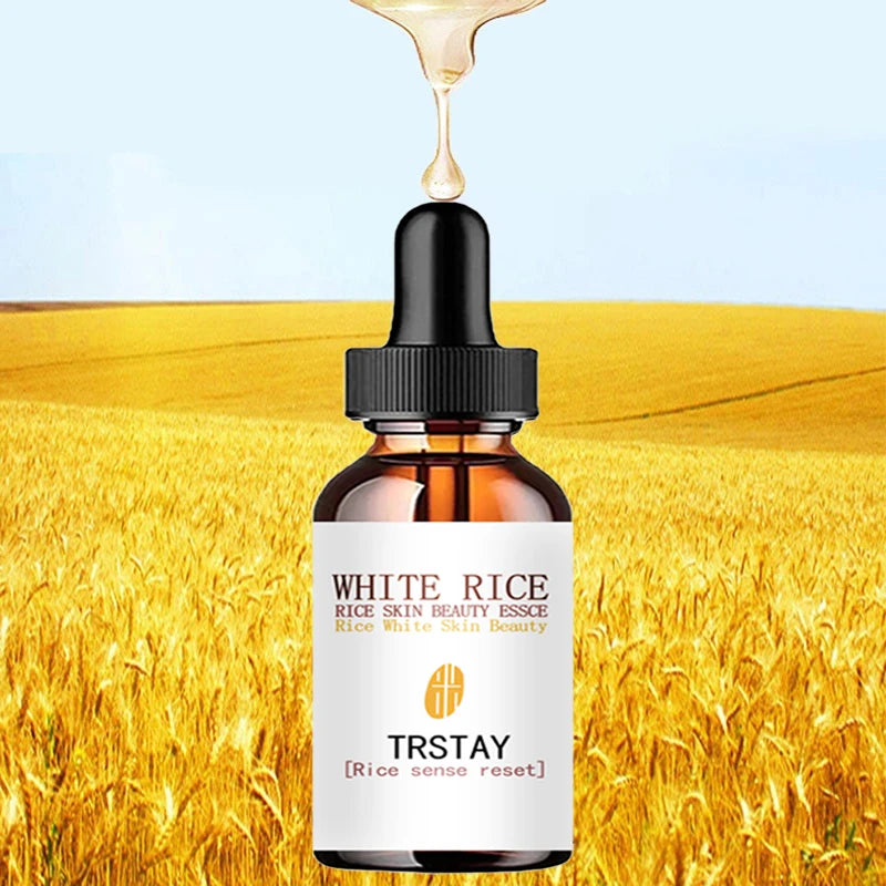 White Rice Whitening Serum and Moisturizing Cream for Pore Reduction, Brightening, Anti-Wrinkle, and Anti-Aging Skin Care Essence