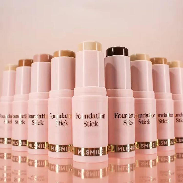 Full Coverage Facial Stick Foundation for Dark Skin - Long-Lasting Oil-Control Concealer Base Cream with Matte Natural Finish