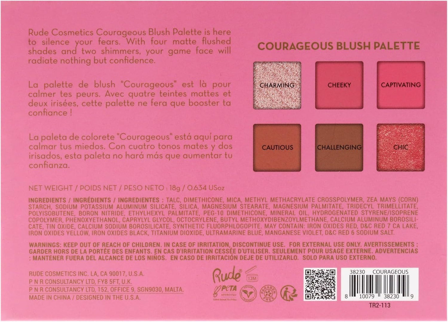 Cosmetics Blush Palette - Courageous Blush Women 0.634 Oz