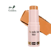 Full Coverage Facial Stick Foundation for Dark Skin - Long-Lasting Oil-Control Concealer Base Cream with Matte Natural Finish