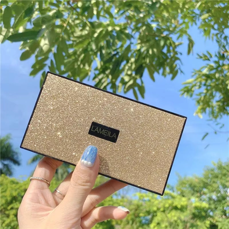 Pearlescent Glitter Eyeshadow Palette - 10 Color Pigment Collection with Matte and Shimmer Finishes for Vibrant Makeup Looks