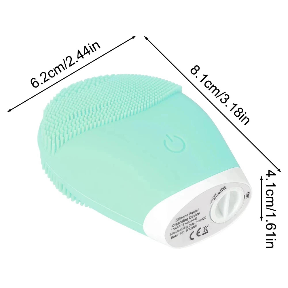 Electric Silicone Facial Cleansing Massager with Vibration for Pore Cleaning and Skincare