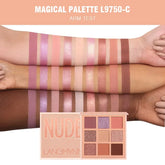 Nude Eyeshadow Palette - 9 Shades of Matte and Shimmer Pigmented Earth Tones