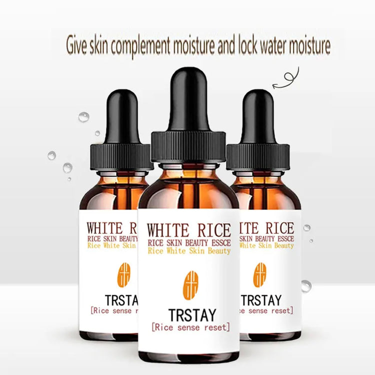 White Rice Whitening Serum and Moisturizing Cream for Pore Reduction, Brightening, Anti-Wrinkle, and Anti-Aging Skin Care Essence