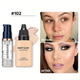 Makeup Set: 2-Piece Primer and Matte Velvet Waterproof Foundation for Long-Lasting, Portable Travel Use