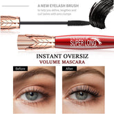Super Long Mascara, 4D Long-Lasting Waterproof Mascara, Super Long Luxurious Mascara, 4D Stereo Smudge-Proof Mascara for Women 2Pcs