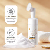Rice Water Foaming Facial Cleanser with Brush Head - 120ml Soothing Face Wash