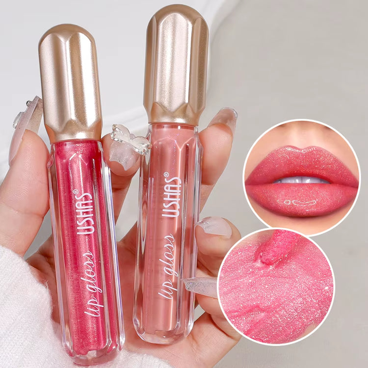 Glitter Pearlescent Moisturizing Lip Gloss - Long-Lasting, Non-Stick, Shimmering Red  for Women